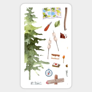 Rustic Autumn Camping Pattern Magnet